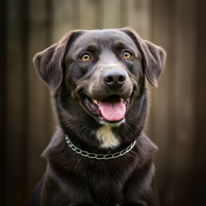 a dog with a very shiny furr because the dog eat fish oil