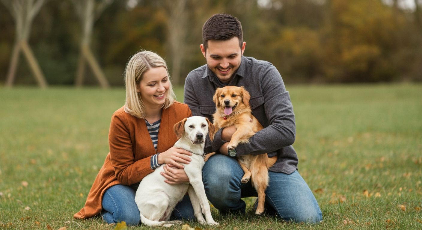 Family choosing the right pet