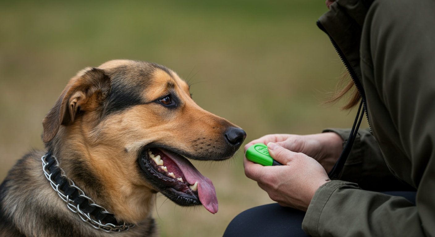 a dog being clicker trained