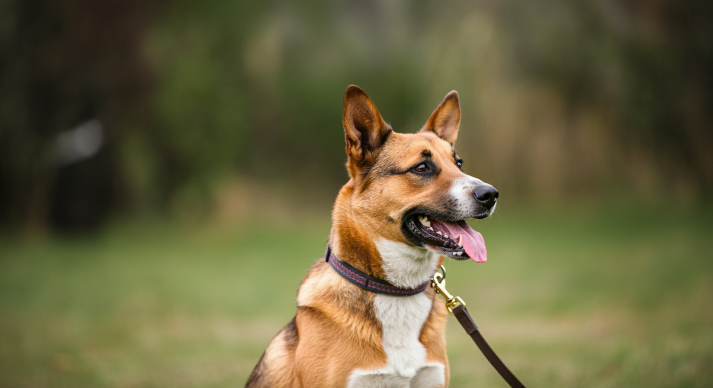 Dog sitting during obedience training