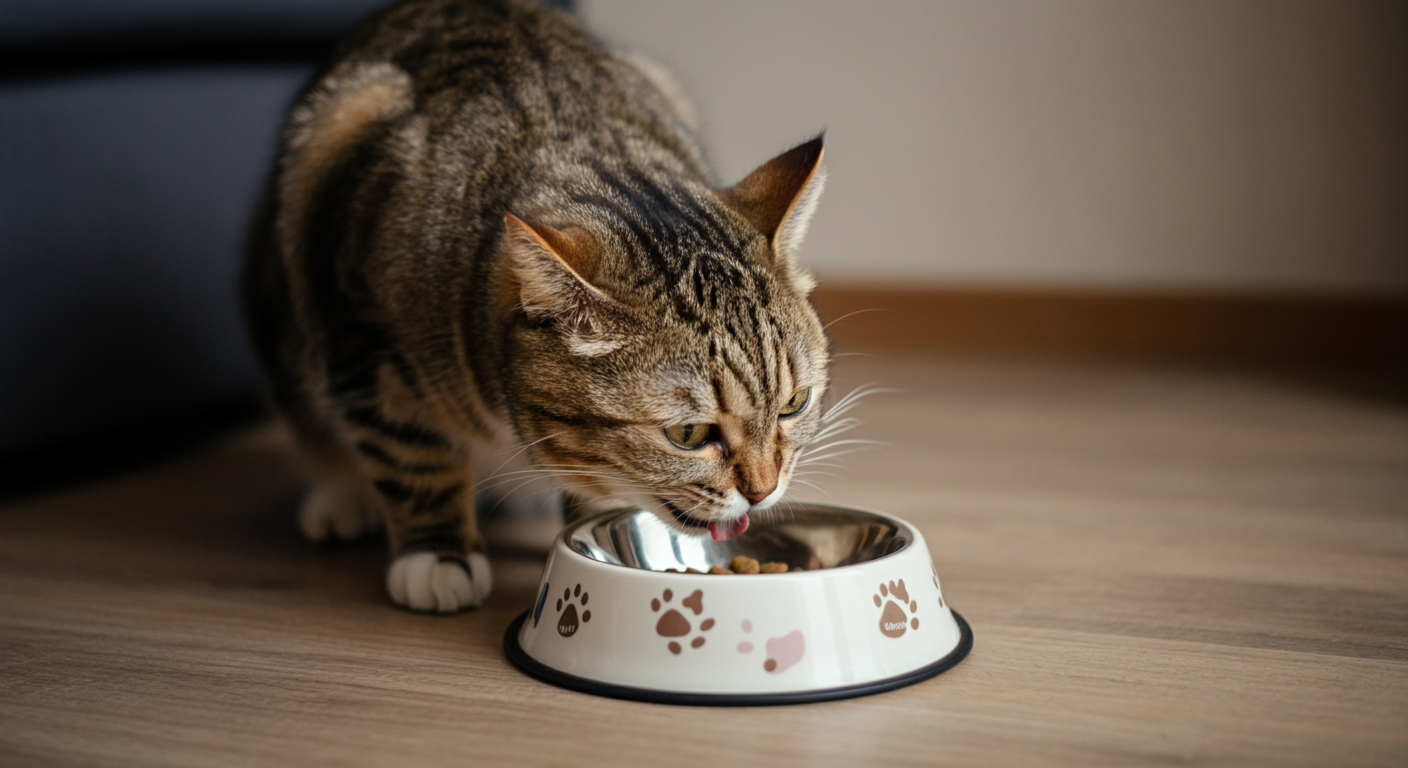 a cat eating